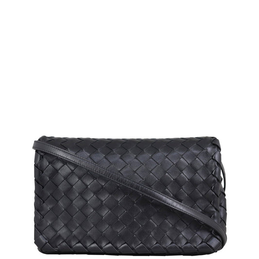 Bottega Veneta Intrecciato Full Crossbody Small Flap Crossbody Bag