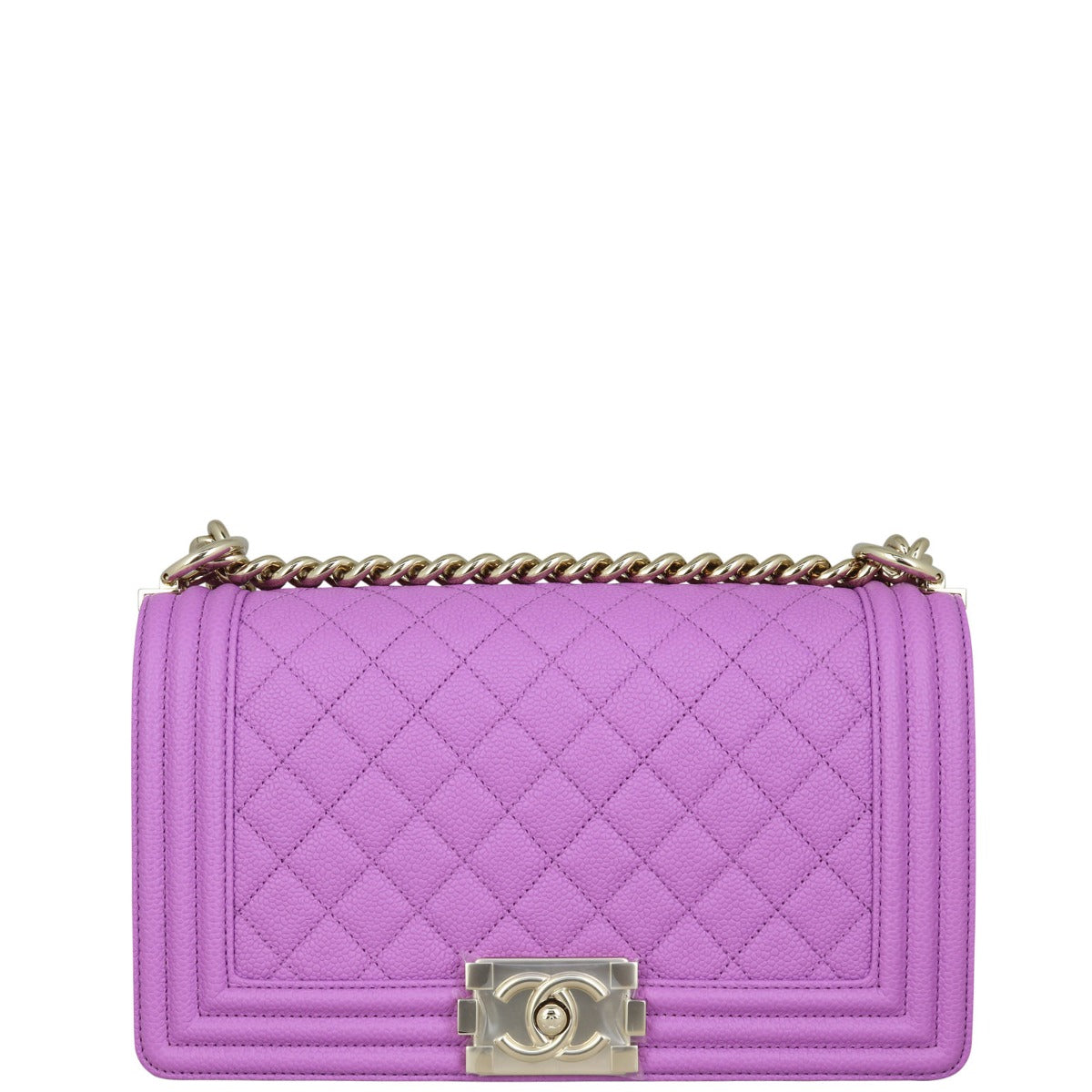 Chanel Boy Old Purple Handbag Medium