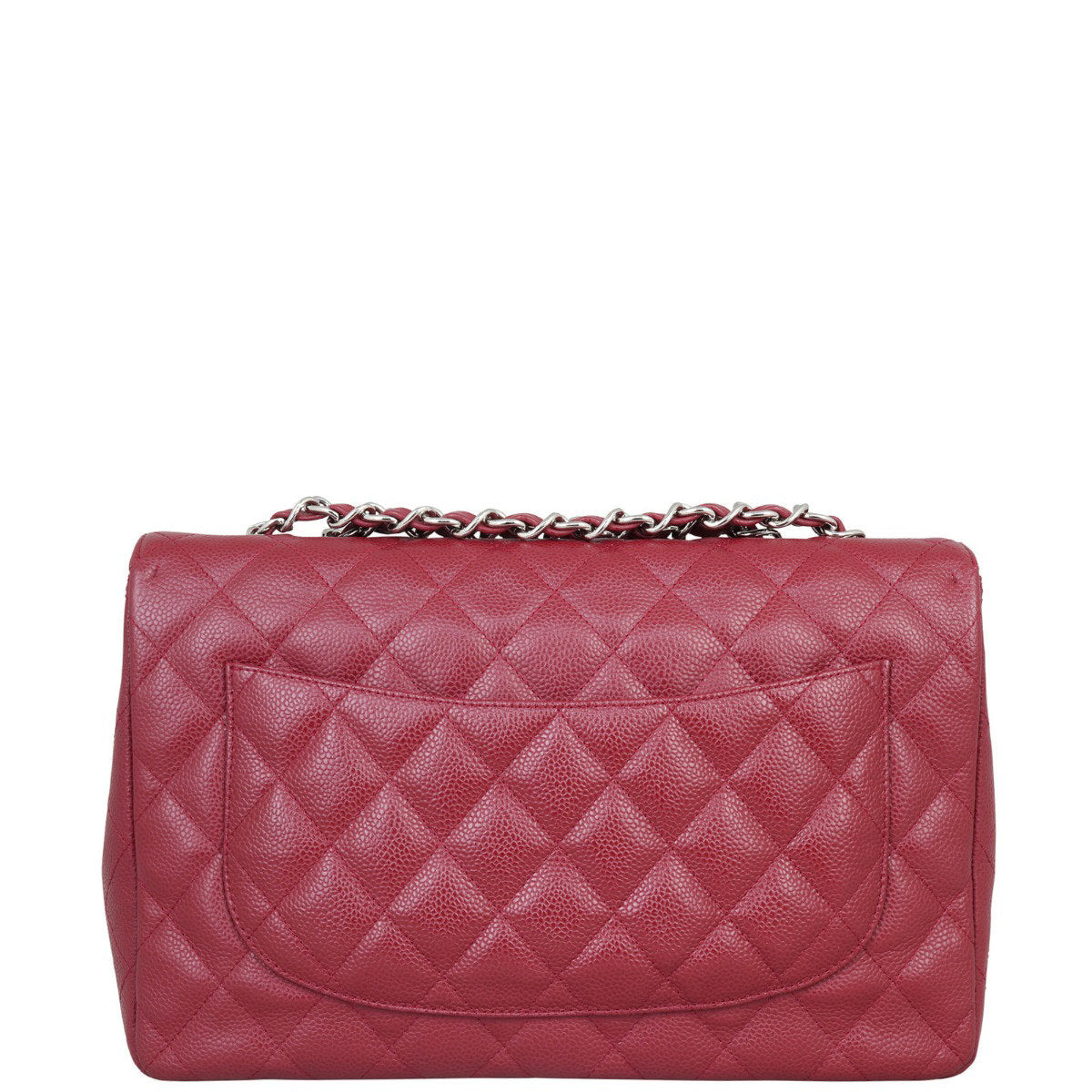 Chanel Classic Single Jumbo Burgundy Handbag Red Flap