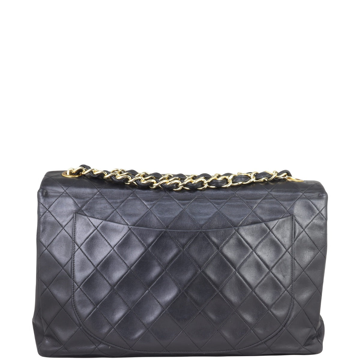 Chanel Maxi Jumbo XL Single Bag Lambskin Black Flap Handbag