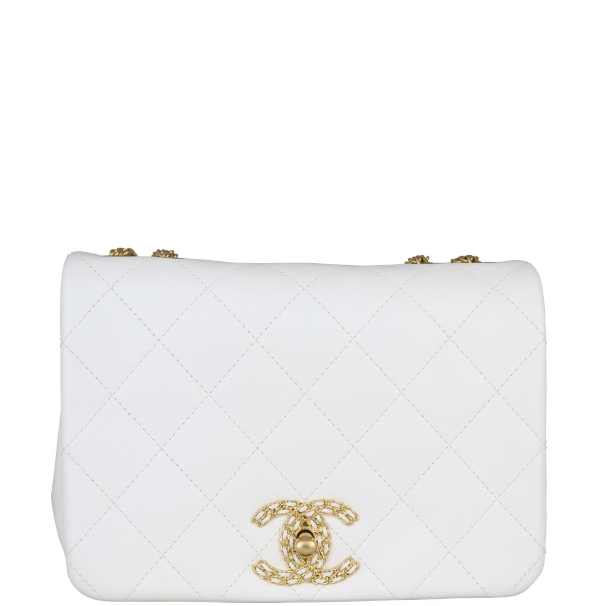 Chanel Looping Bag White Chain Handbag