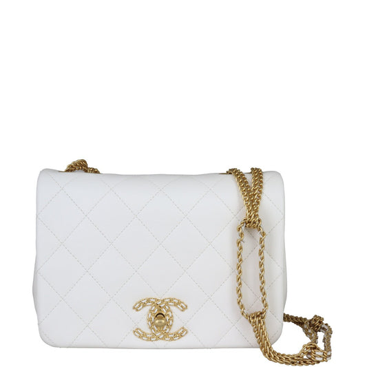 Chanel Looping Bag White Chain Handbag
