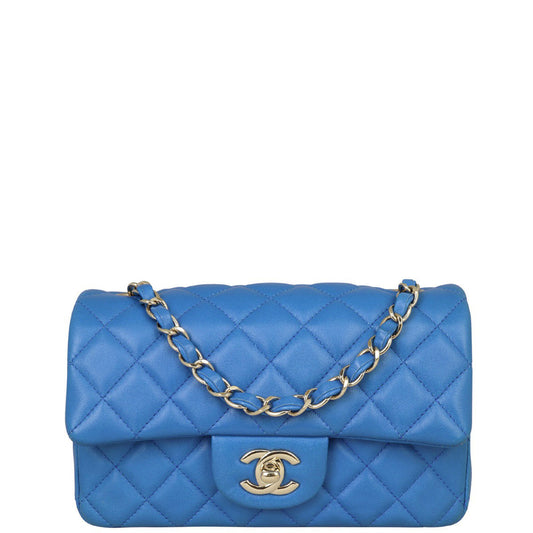 Chanel Classic Flap Rectangular Bag Royal Blue Mini Bag