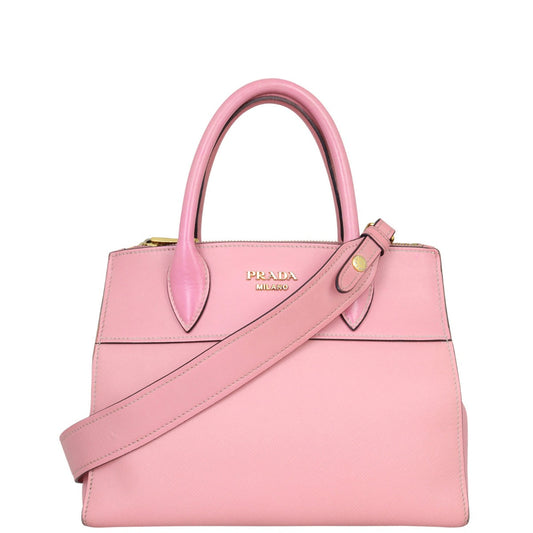 Prada Handbag City Calf Esplanade Saffiano Pink Small