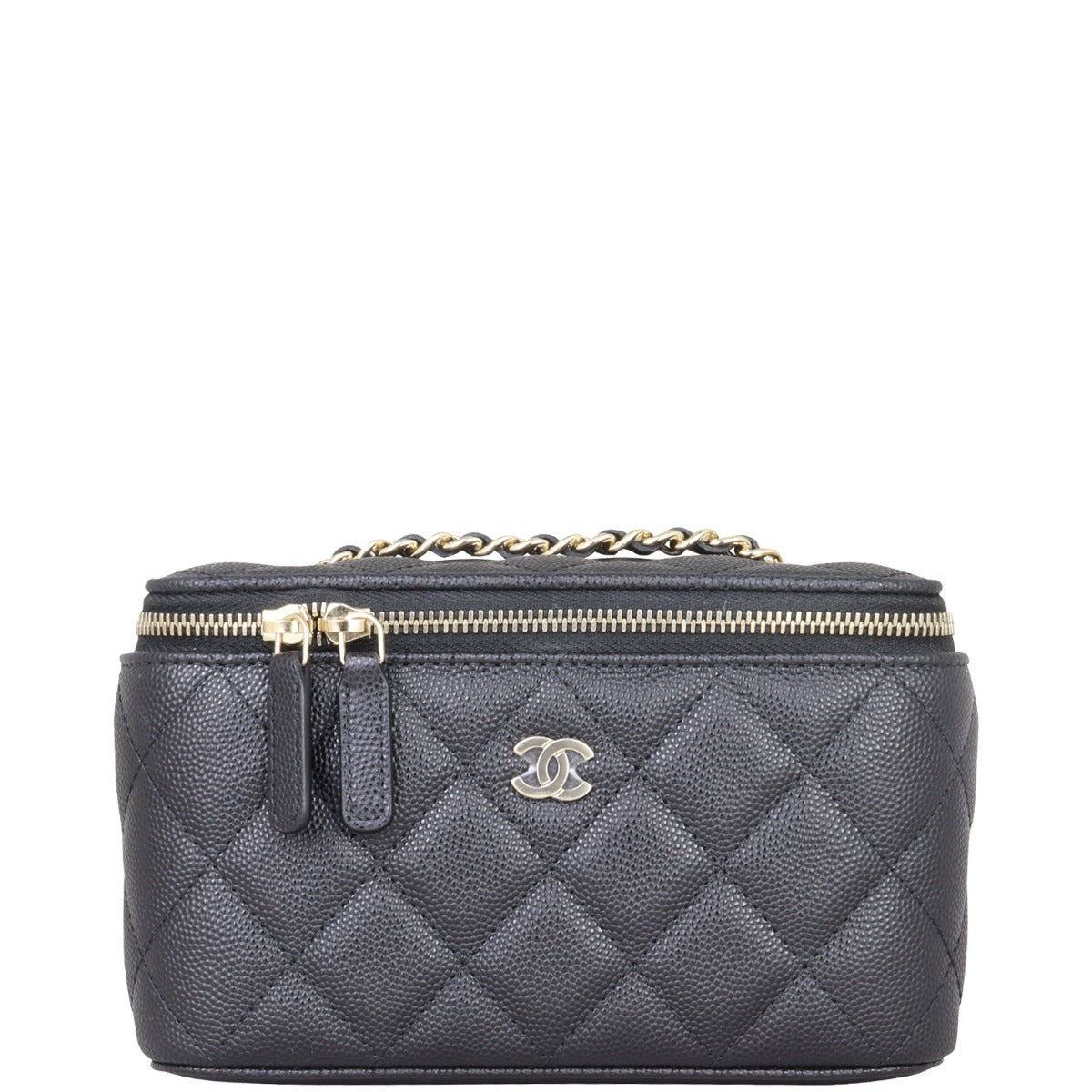 Chanel Vanity Case with Hardware Handbag Gold Chain