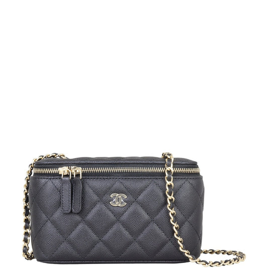 Chanel Vanity Case with Hardware Handbag Gold Chain
