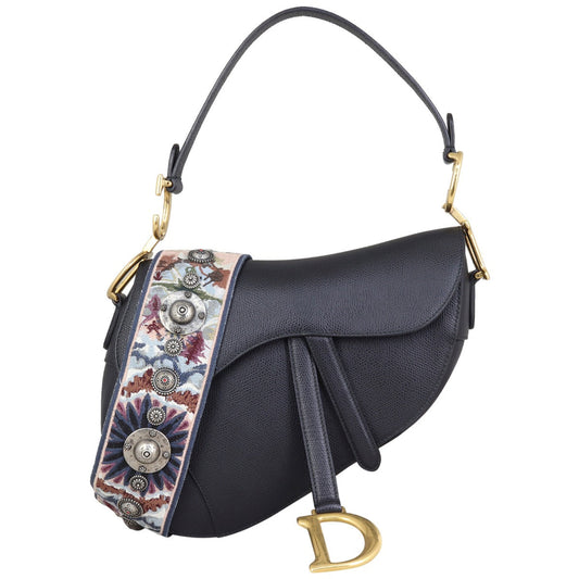 Dior Crossbody Bag Saddle Bag with Shoulder Strap Embroidered Shoulder Bag