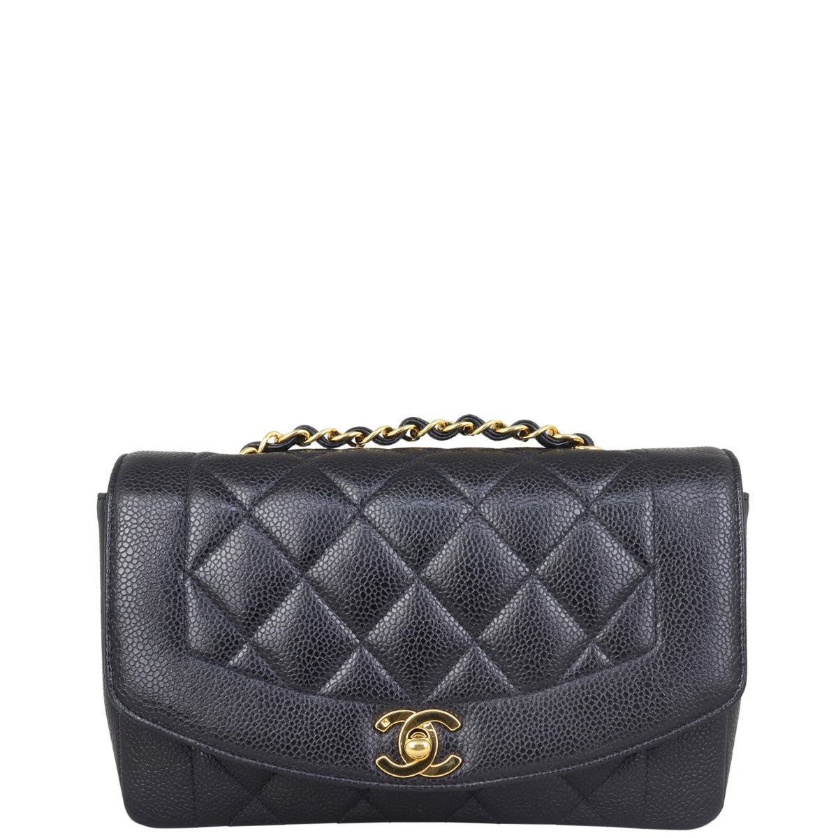 Chanel Diana Bag Diamond Black Flap Handbag