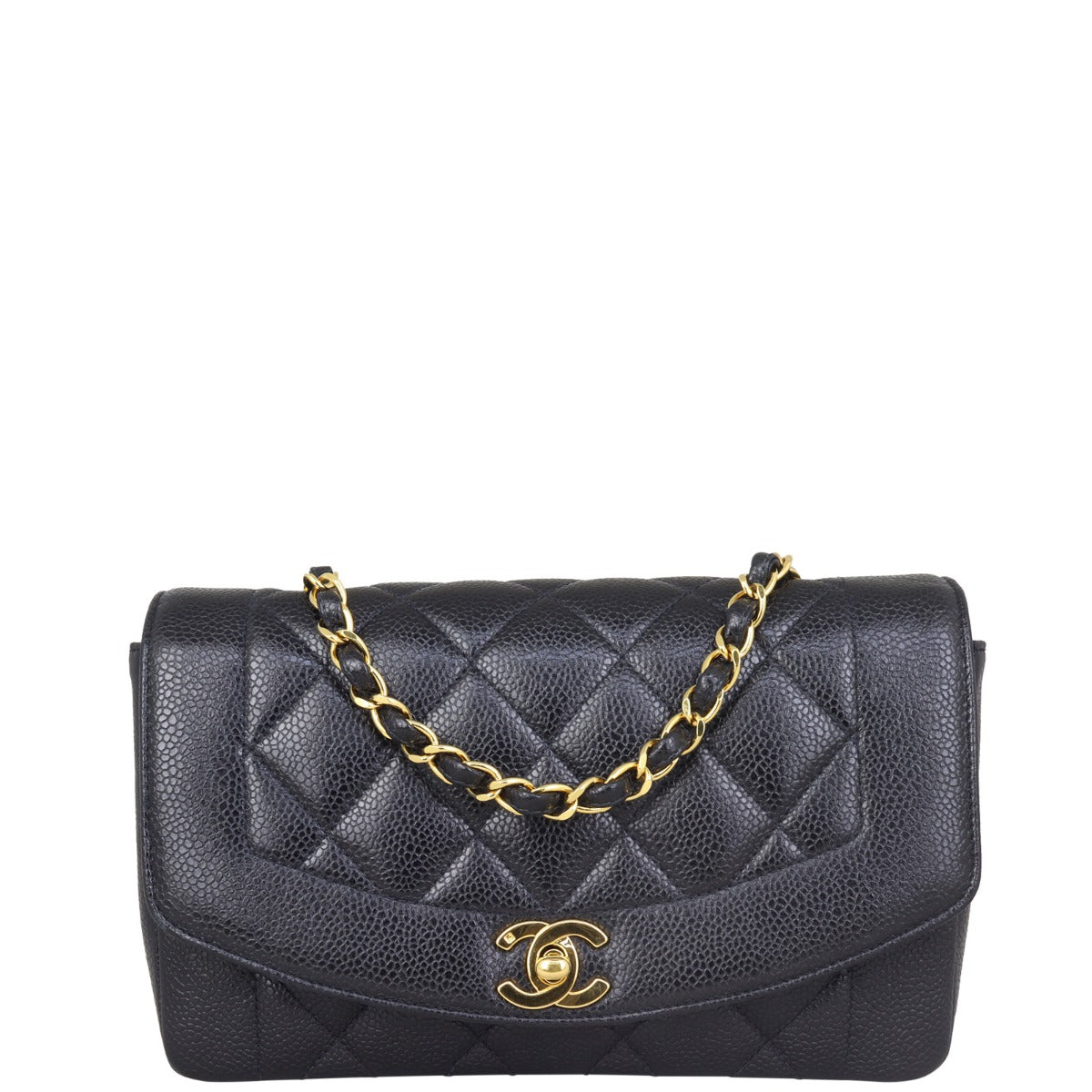 Chanel Diana Bag Diamond Black Flap Handbag