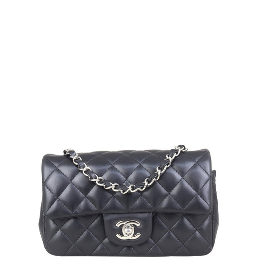 Chanel Classic Flap Rectangular Bag Lambskin SHW Black Mini Bag