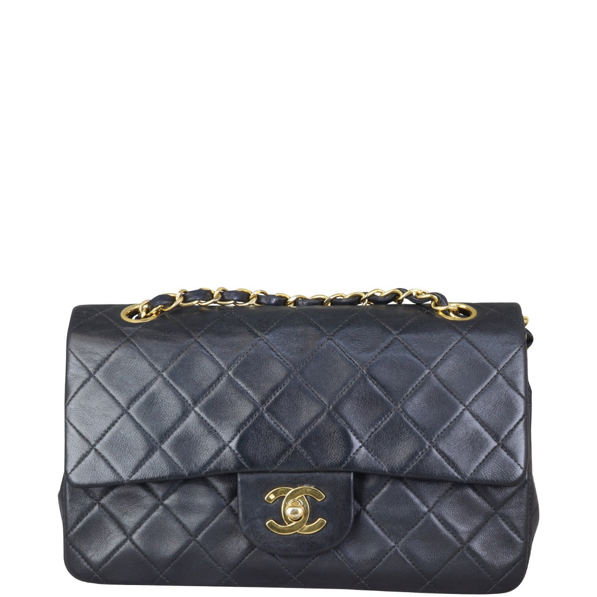 Chanel Classic Double Tone Hardware Handbag Gold Small