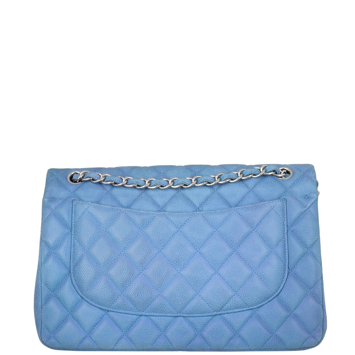 Chanel Classic Double Jumbo Handbag Blue Flap