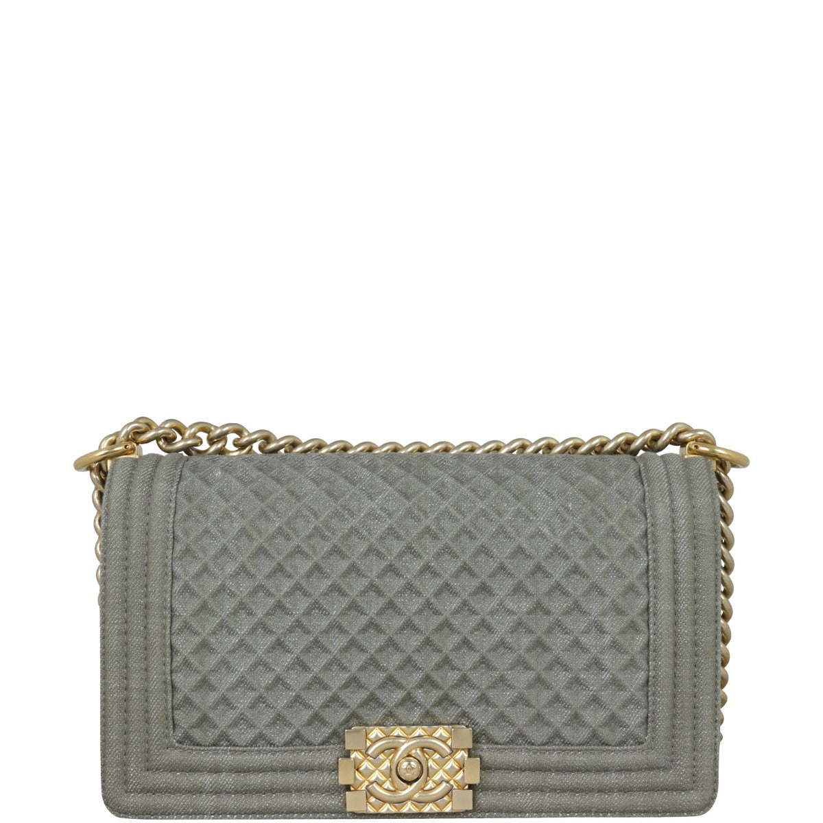 Chanel Boy Old GHW Handbag Denim Medium