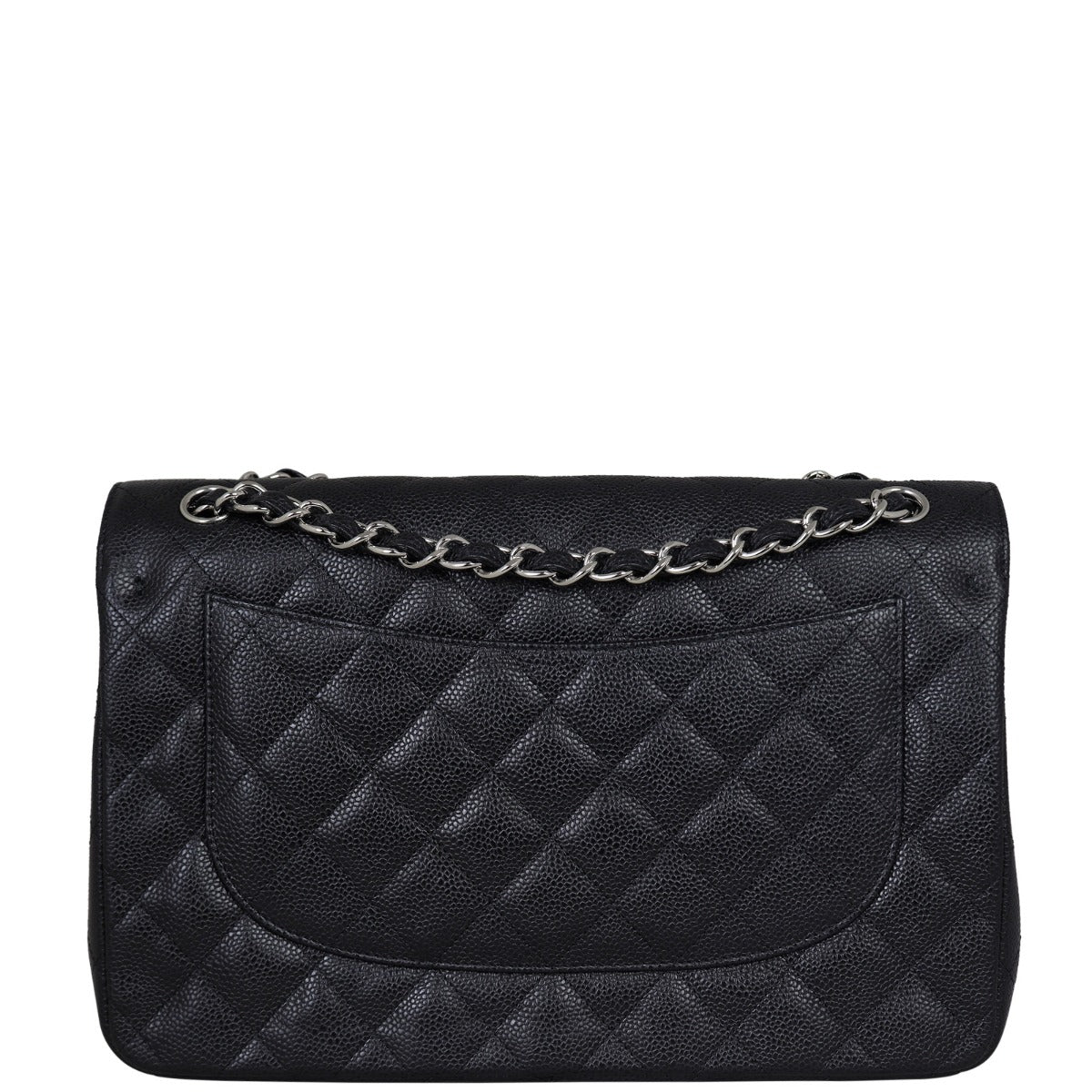 Chanel Classic Double Jumbo Hardware Handbag Silver Flap