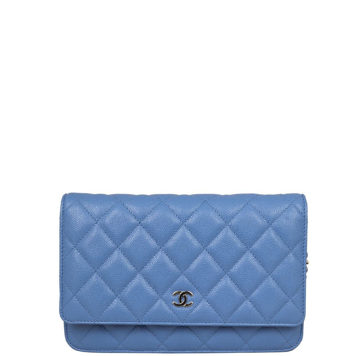 Chanel Classic Wallet on Diamond Handbag Blue Chain