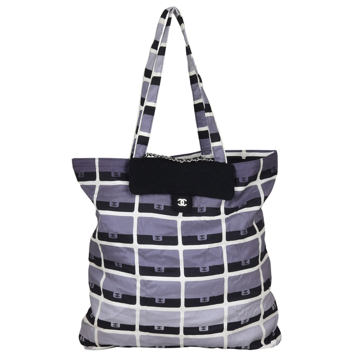 Chanel Fabric Tote with Pouch Chain Tote Bag