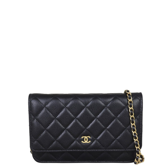 Chanel Classic Wallet on Caviar Hardware Handbag Gold Chain