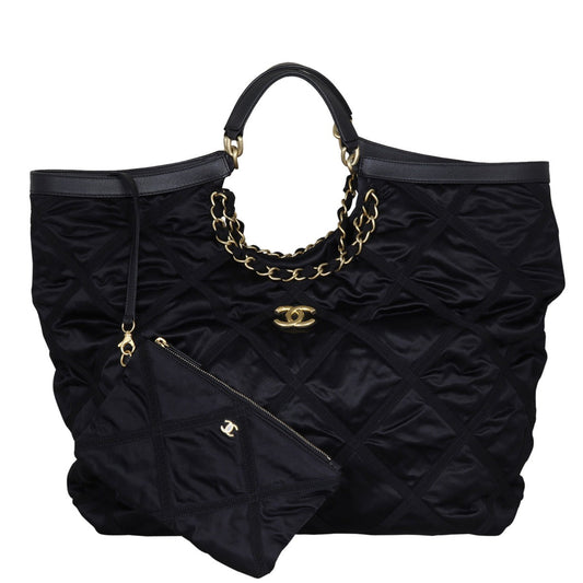 Chanel CC Maxi Shopping Tote Nylon Tote Bag