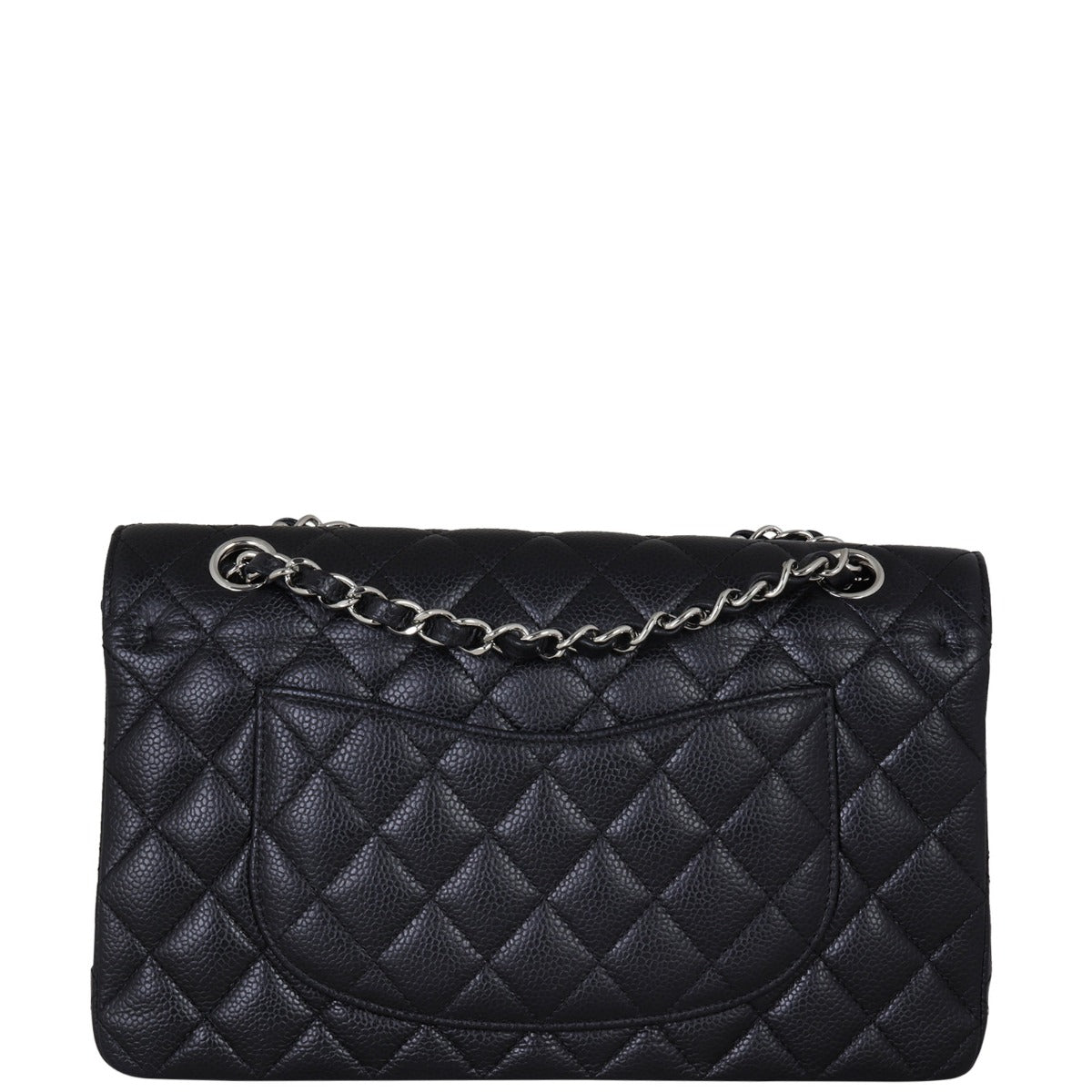 Chanel Classic Double 12 Series Hardware Handbag Silver Medium