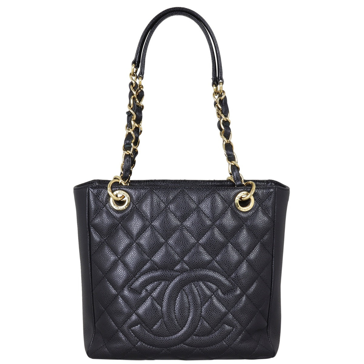 Chanel Petite Shopping Tote Caviar Black Tote Bag