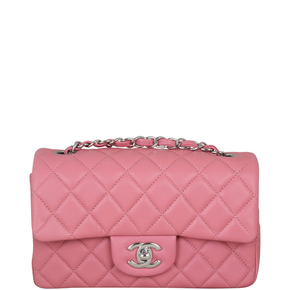 Chanel Classic Flap Rectangular Bag Lambskin Light Pink Mini Bag