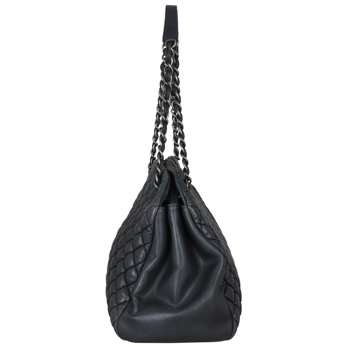 Chanel Mademoiselle Bowler Bag Charcoal Large Handbag