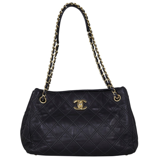 Chanel CC Tote Quilted Black Tote Bag