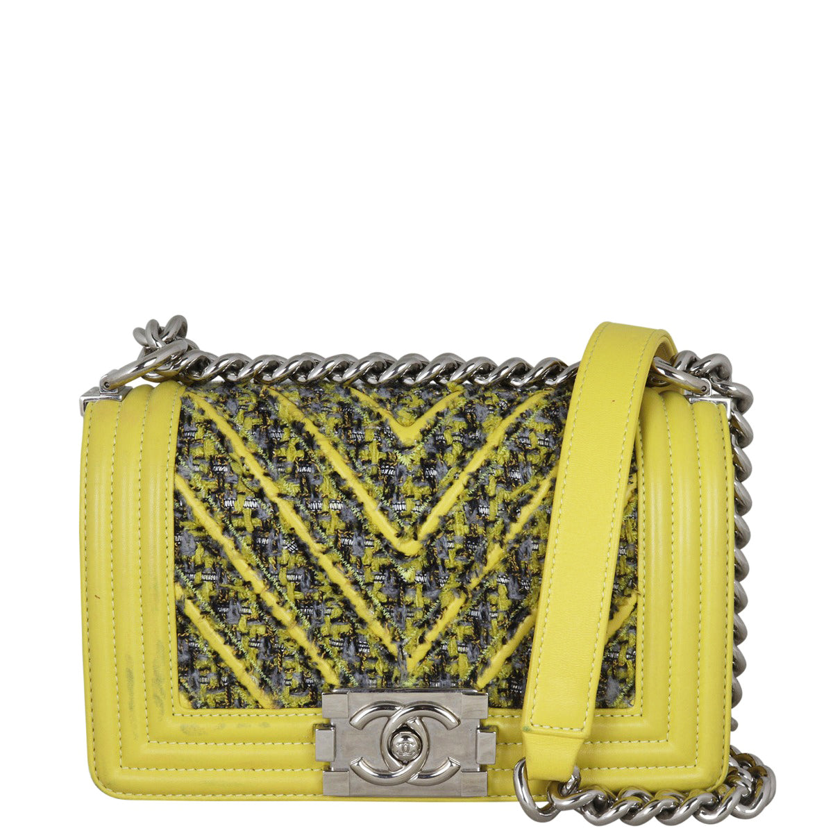 Chanel Boy Chevron Tweed Handbag Small