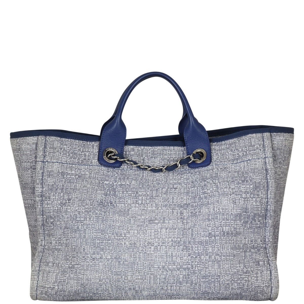 Chanel Deauville Tote Woven Blue Tote Bag
