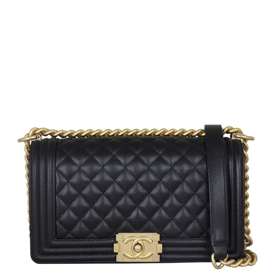 Chanel Boy Old 28 Series Handbag Black Medium