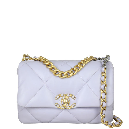 Chanel 19 Bag GHW White Medium Handbag