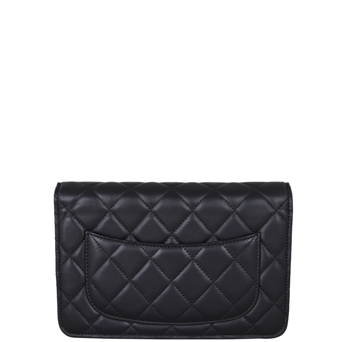 Chanel Classic Wallet on Diamond Lambskin Handbag Black Chain