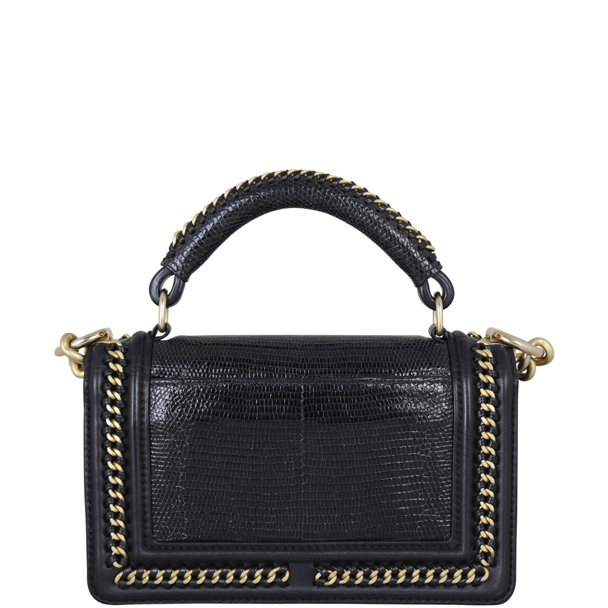 Chanel Boy Top Handle Bag Lizard Small Handbag