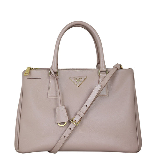 Prada Tote Bag Lux Galleria Double Tote 9 Saffiano Pink Medium