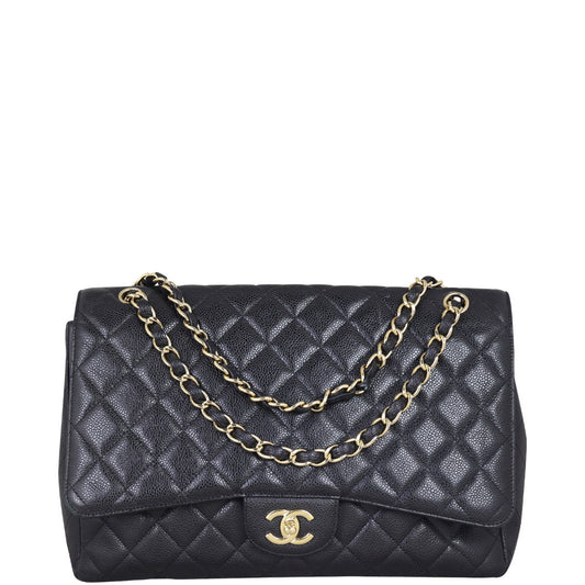 Chanel Classic Single Maxi Handbag Black Flap