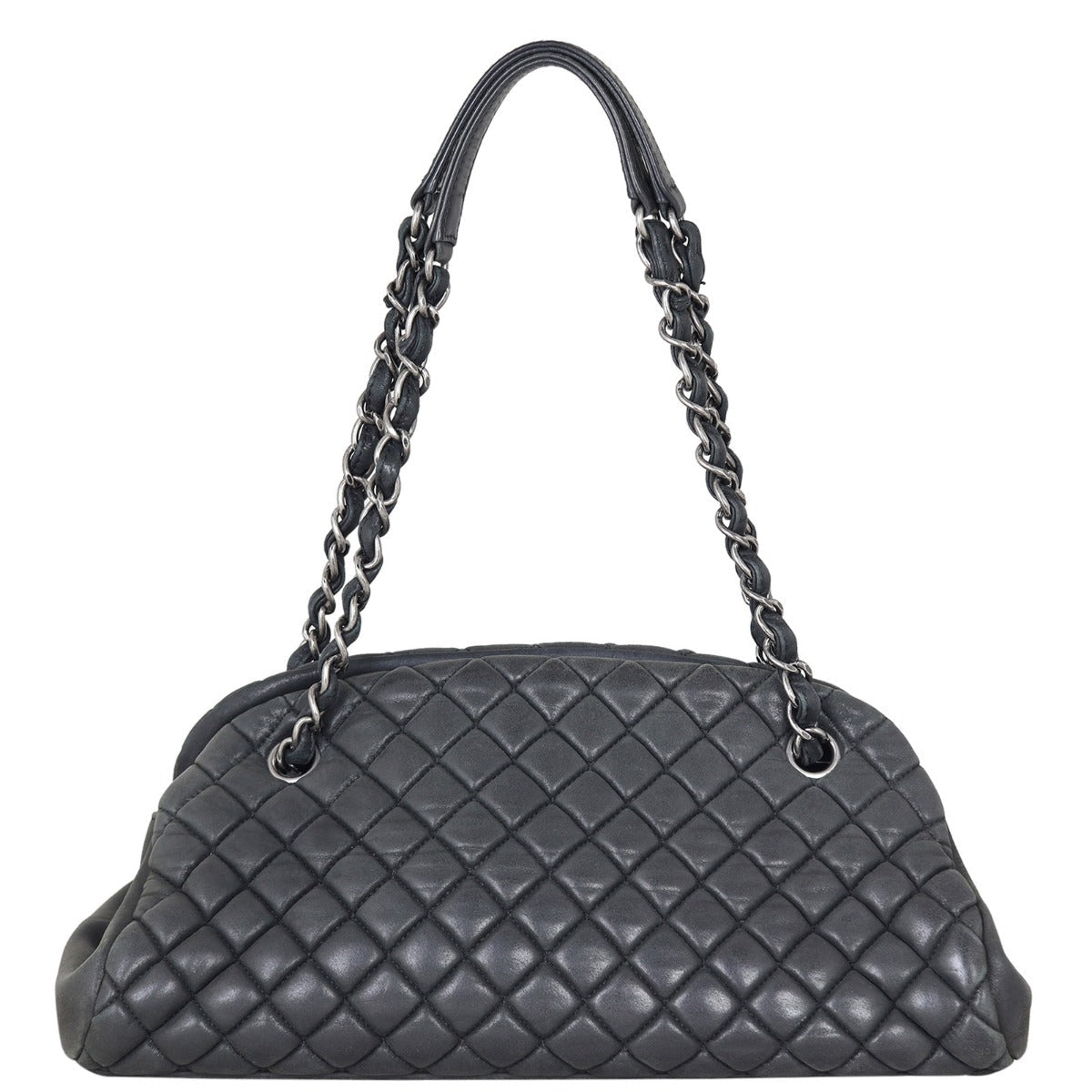 Chanel Just Mademoiselle Bowler Bag Lambskin Medium Handbag