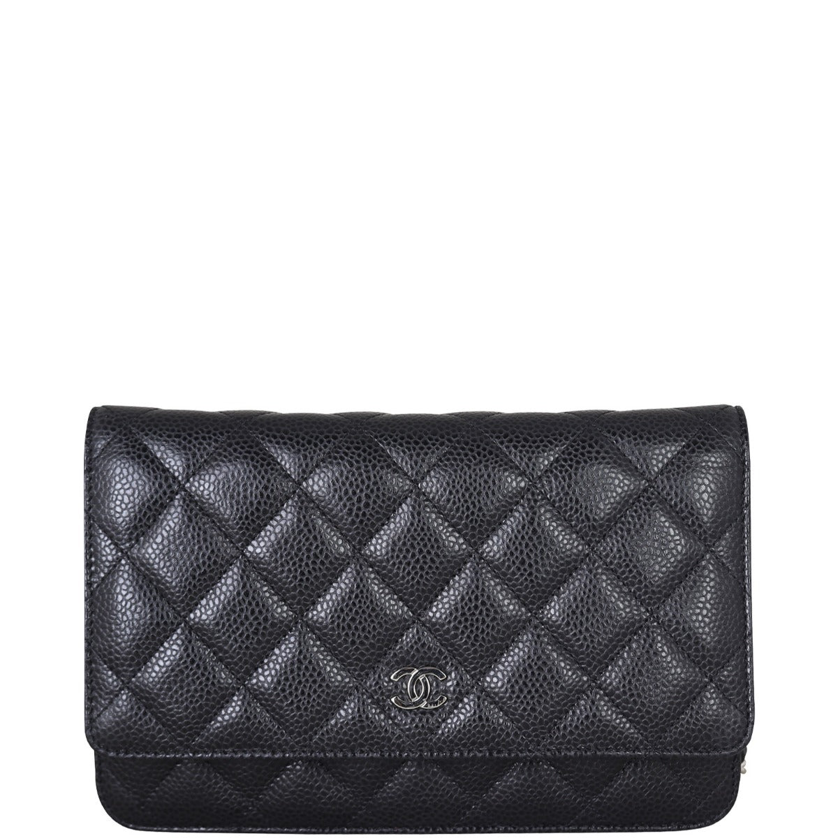 Chanel Classic Wallet on Diamond Caviar Handbag Black Chain