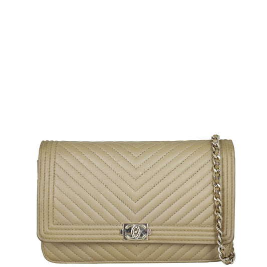 Chanel Boy Wallet On Chevron Handbag Chain