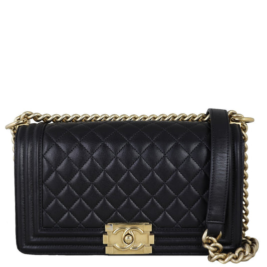 Chanel Boy Old Hardware 21 Series Handbag Gold Medium
