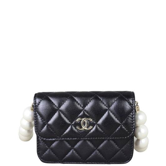 Chanel Micro Wallet on Pearl Strap Handbag Chain