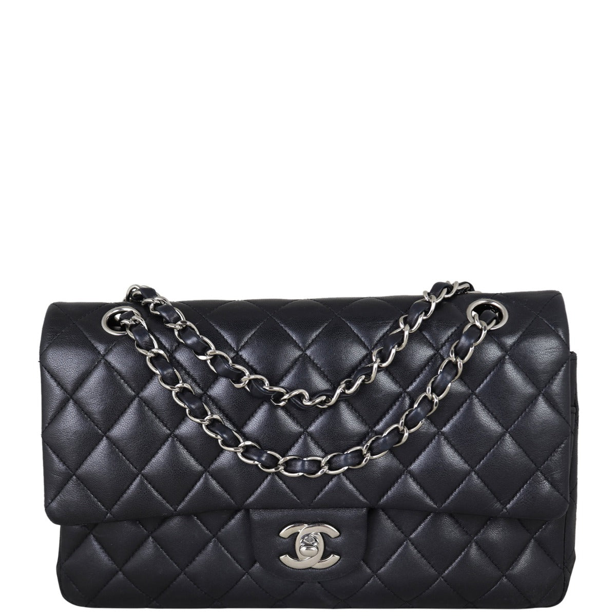Chanel Classic Double 13 Series Handbag Black Medium