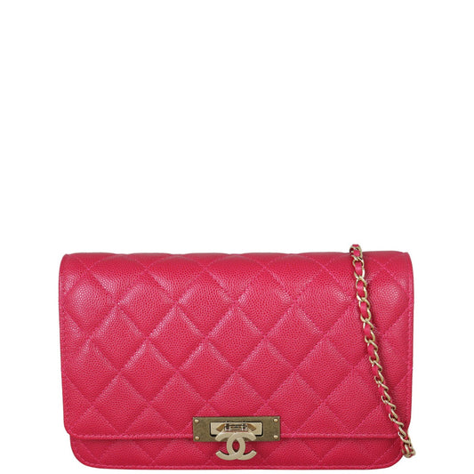Chanel Golden Class Wallet on Handbag Red