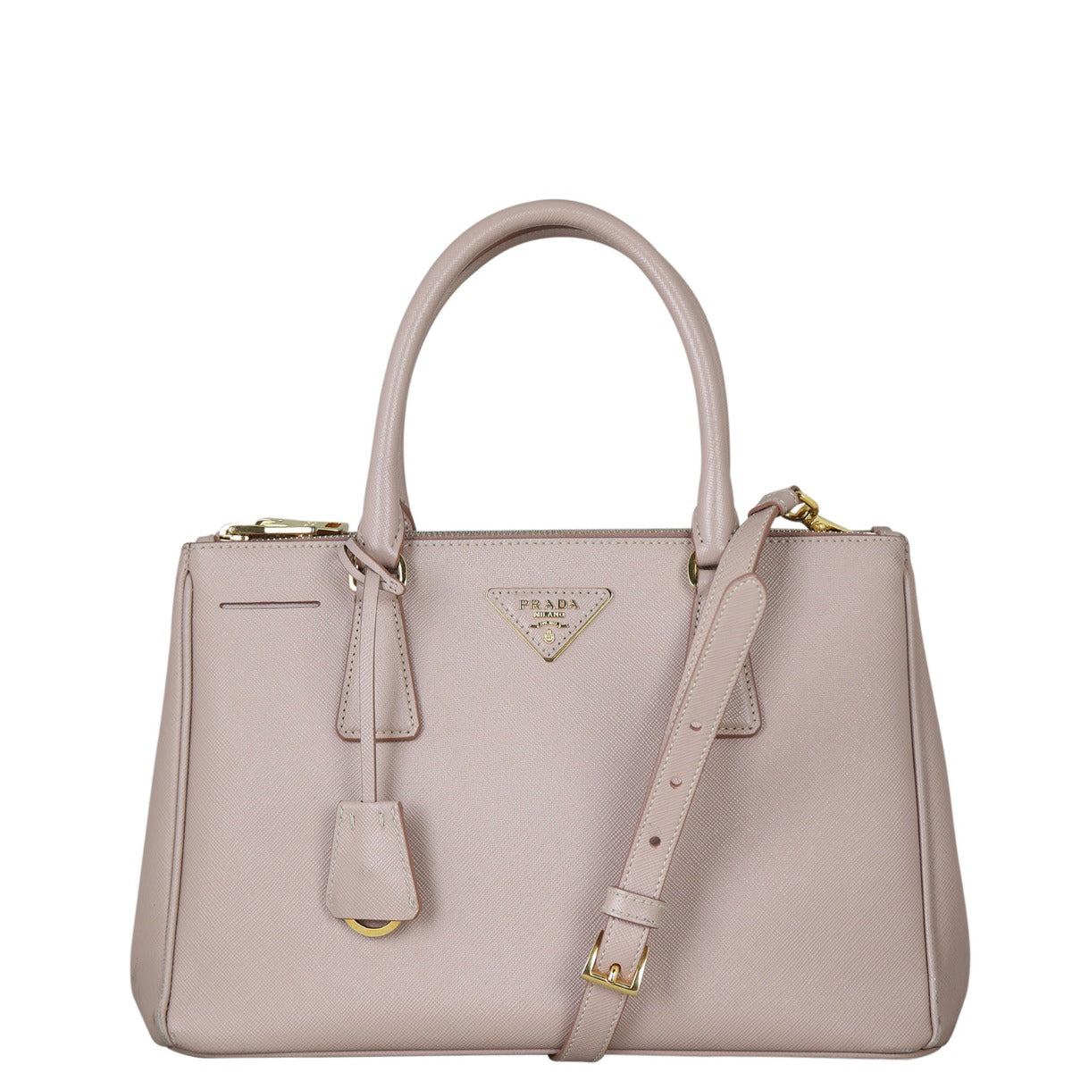 Prada Tote Bag Lux Galleria Double Tote 11 Saffiano Pink Small