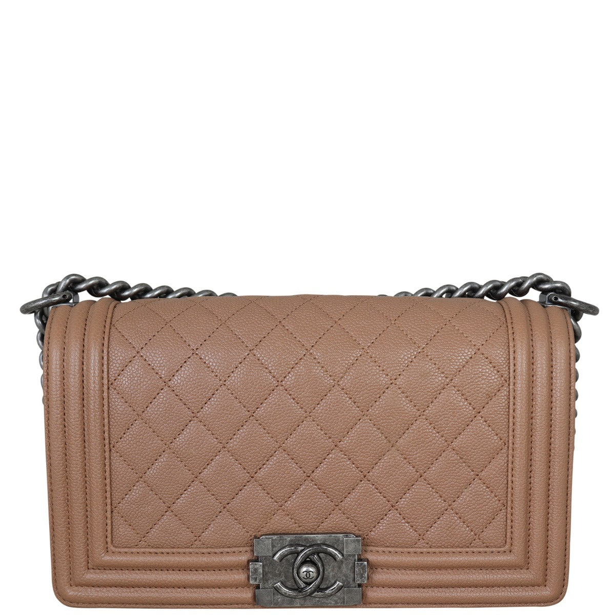 Chanel Boy Old 23 Series Handbag Brown Medium