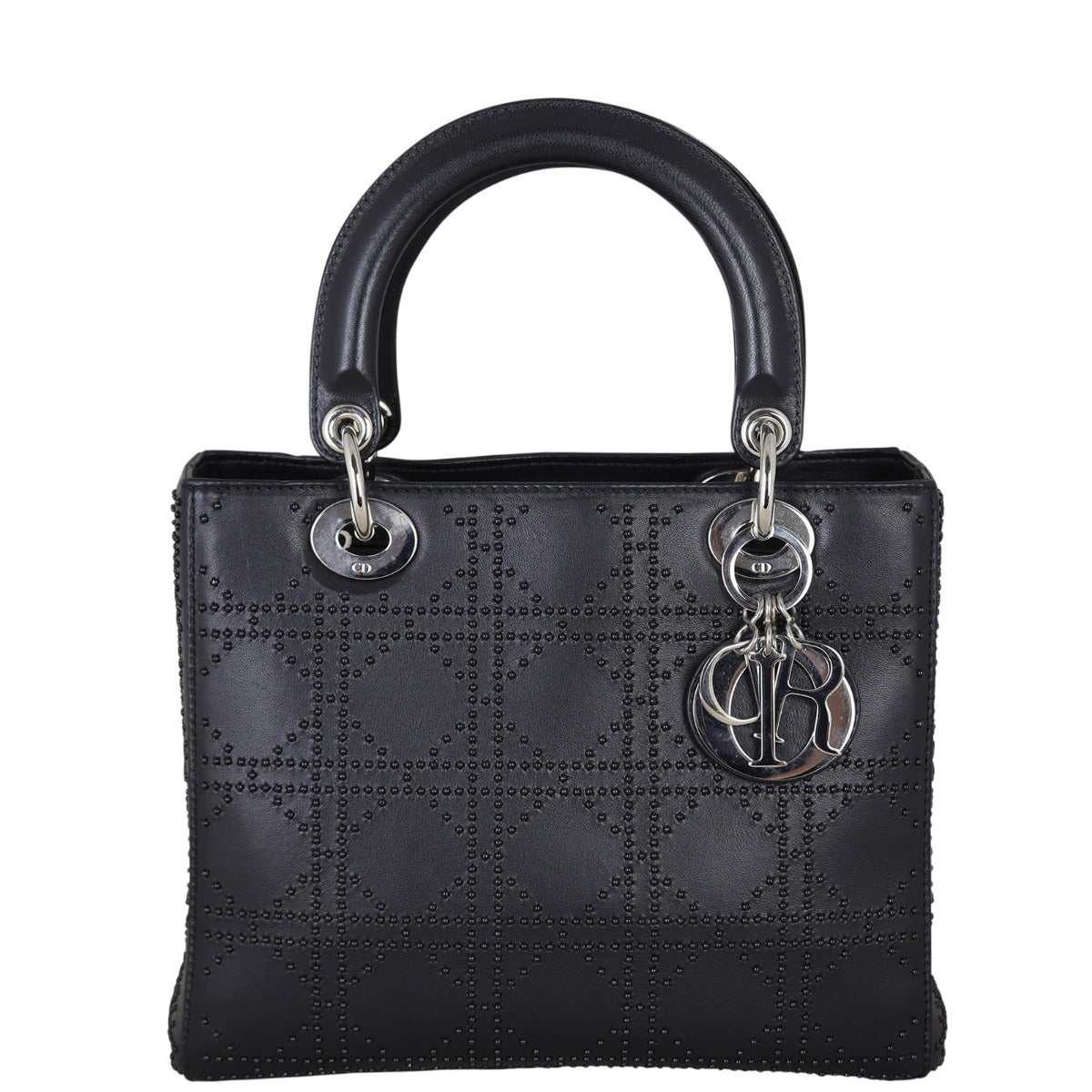Dior Lady Studded Handbag Medium Travel Bag