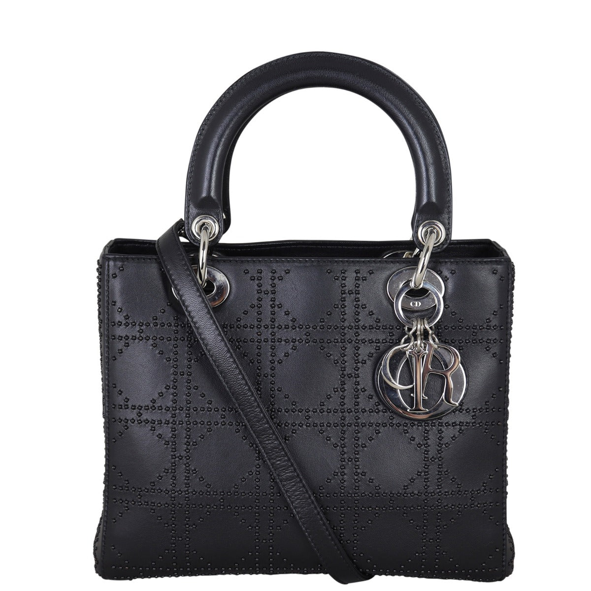 Dior Lady Studded Handbag Medium Travel Bag