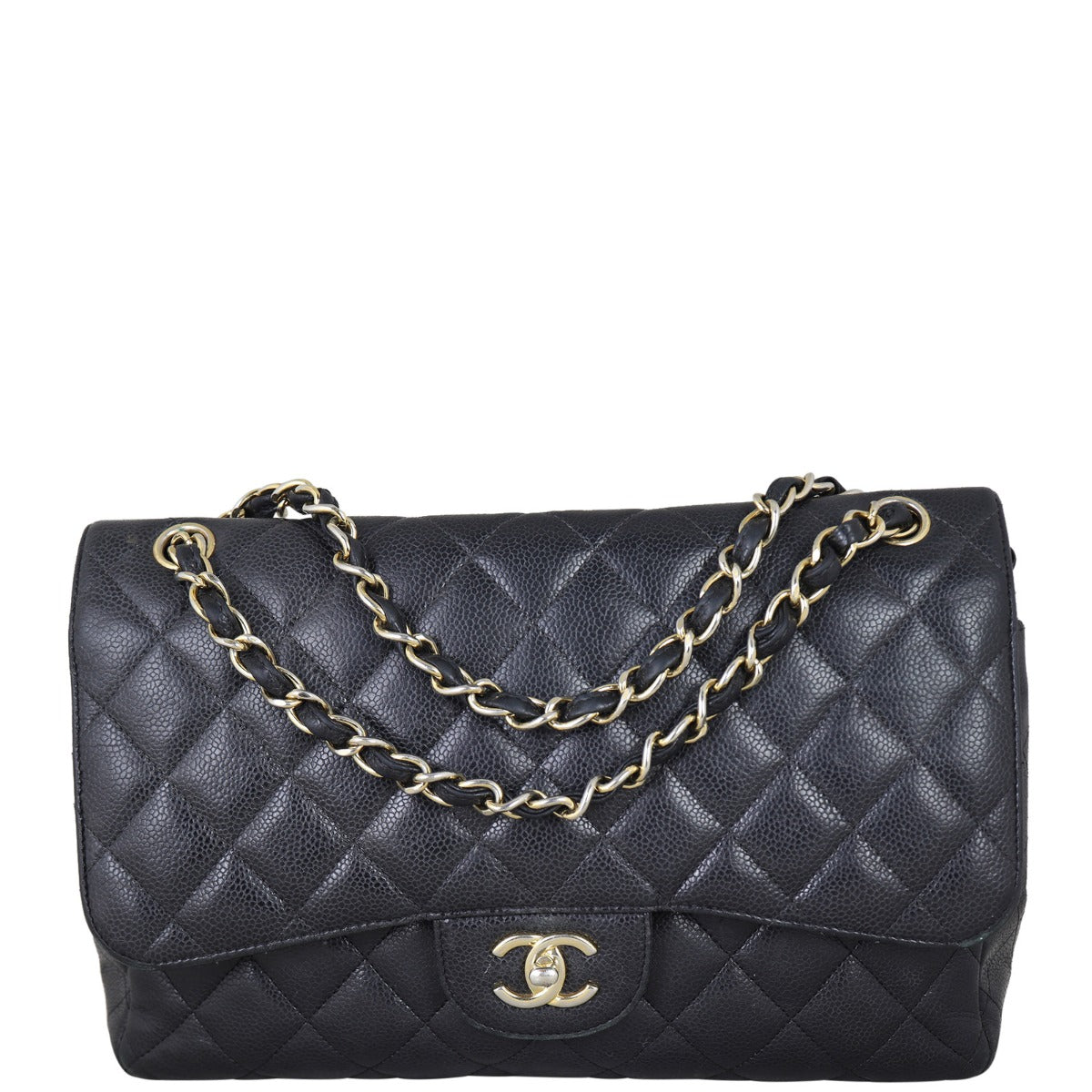 Chanel Classic Double Jumbo GHW Handbag Flap
