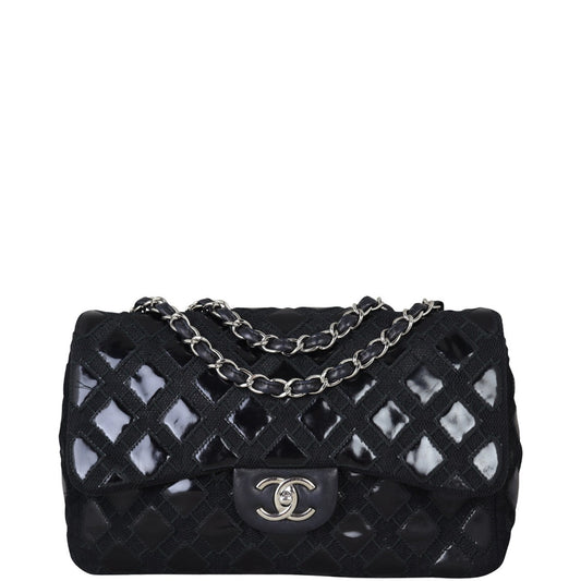 Chanel Classic Single Jumbo Mesh Patent 14 Series Flap Handbag