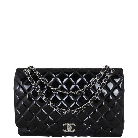 Chanel Classic Double Flap Maxi Patent Patent Handbag Leather Quilted