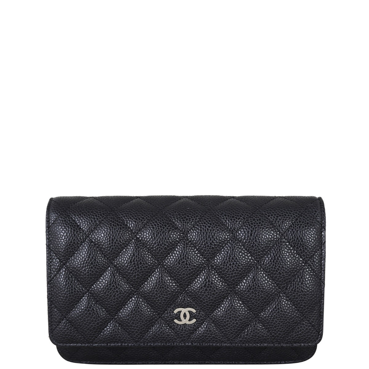 Chanel Classic Wallet on Caviar Hardware Handbag Silver Chain